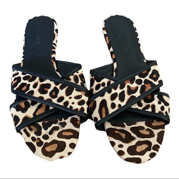 J. Crew | Cora Leopard Criss Cross  Sandals | 8 - Picture 2 of 8